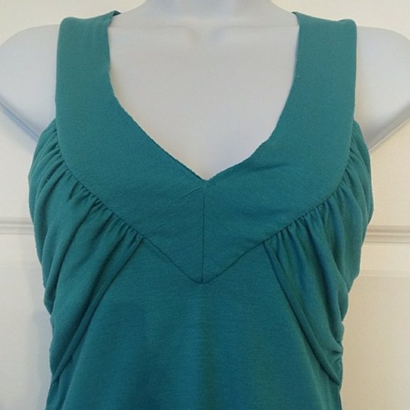 SHAMELESS teal green ruched top tank Size S - Picture 4 of 6